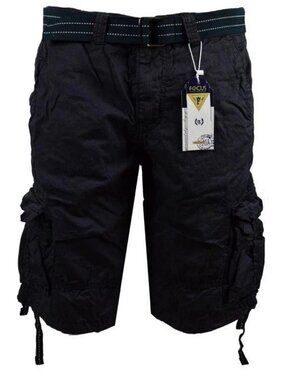 Men's Cargo Shorts with Belt Focus Casual Short Vacation Color Dark Gray Size 29